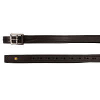 Lederen dubbele stijgbeugelriemen met gebogen gespen Equestro Donkerbruin