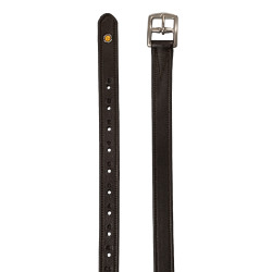 Étrivières en cuir double avec boucles courbées Equestro Marron foncé Étrivières en cuir double avec boucles courbées Equestro Marron foncé