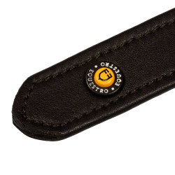 Étrivières en cuir double avec boucles courbées Equestro Marron foncé Étrivières en cuir double avec boucles courbées Equestro Marron foncé
