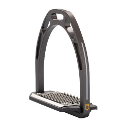 Aluminium stijgbeugels met schuine vloer Pro HPS Equestro Grijs