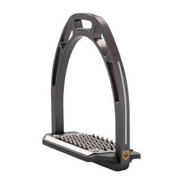 Aluminium stijgbeugels met schuine vloer Pro HPS Equestro Grijs