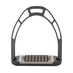 Aluminium stijgbeugels met schuine vloer Pro HPS Equestro Grijs