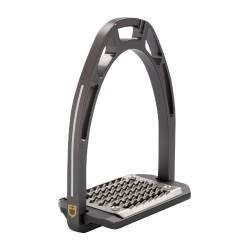 Aluminium stijgbeugels met schuine vloer Pro HPS Equestro Grijs