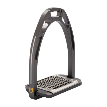Aluminium stijgbeugels met schuine vloer Pro HPS Equestro Grijs