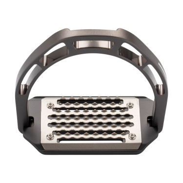 Aluminium stijgbeugels met schuine vloer Pro HPS Equestro Grijs