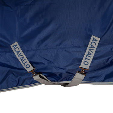 Turnoutdeken waterdicht van 840D ripstop polyester met 400g vulling Acavallo Marine Marineblauw