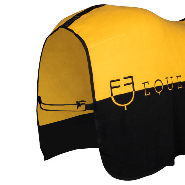 Tweepkleurige anti-pilling fleece deken Munster Equestro Zwart / geel