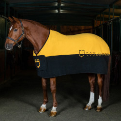 Tweepkleurige anti-pilling fleece deken Munster Equestro Zwart / geel