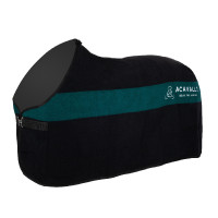 Couverture en laine avec rayures vertes 800g Acavallo Noir Couverture en laine avec rayures vertes 800g Acavallo Noir