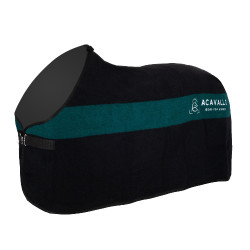 Couverture en laine avec rayures vertes 800g Acavallo Noir Couverture en laine avec rayures vertes 800g Acavallo Noir