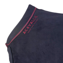 Fleece boxdeken met gewatteerde kraag 800g Acavallo Marine / bordeaux Blauw