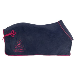 Couverture de box en polaire avec col rembourré 800g Acavallo Marine / bordeaux Bleu