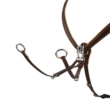 Collier de chasse obstacle en cuir Equestro Marron foncé Collier de chasse obstacle en cuir Equestro Marron foncé