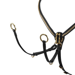 Collier de chasse en cuir avec clincher en laiton Equestro Noir Collier de chasse en cuir avec clincher en laiton Equestro Noir