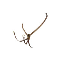 Collier de chasse en cuir avec clincher en laiton Equestro Cognac Marron
