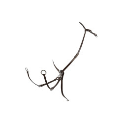 Verstelbare lederen borsttuig Equestro Donkerbruin