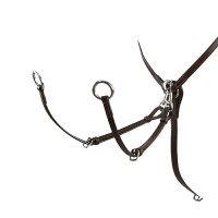 Verstelbare lederen borsttuig Equestro Donkerbruin