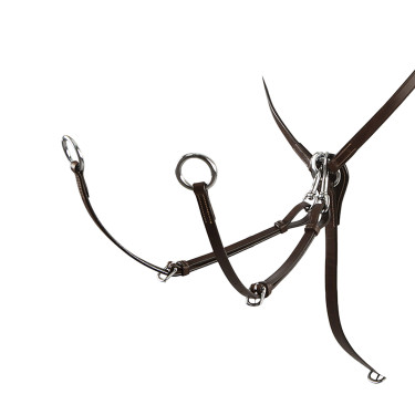 Verstelbare lederen borsttuig Equestro Donkerbruin