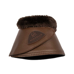 Cloches en cuir écologique avec mouton synthétique et fermeture velcro Acavallo Marron foncé
