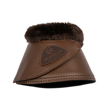 Cloches en cuir écologique avec mouton synthétique et fermeture velcro Acavallo Marron foncé