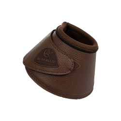 Ecologische leren springschoenen met klittenbandsluiting Acavallo Donkerbruin