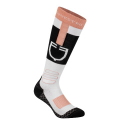 Chaussettes unisex en tissu technique et respirant avec logo Equestro Noir / blanc / rose Chaussettes unisex en tissu technique et respirant avec logo Equestro Noir / blanc / rose