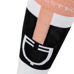Chaussettes unisex en tissu technique et respirant avec logo Equestro Noir / blanc / rose Chaussettes unisex en tissu technique et respirant avec logo Equestro Noir / blanc / rose