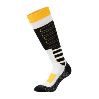 Chaussettes unisex en tissu technique et respirant avec logo Equestro Noir / blanc / jaune Chaussettes unisex en tissu technique et respirant avec logo Equestro Noir / blanc / jaune