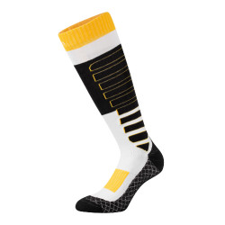 Chaussettes unisex en tissu technique et respirant avec logo Equestro Noir / blanc / jaune Chaussettes unisex en tissu technique et respirant avec logo Equestro Noir / blanc / jaune