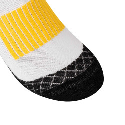 Chaussettes unisex en tissu technique et respirant avec logo Equestro Noir / blanc / jaune Chaussettes unisex en tissu technique et respirant avec logo Equestro Noir / blanc / jaune