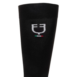 Chaussettes techniques extensibles avec drapeau italien Equestro Noir Chaussettes techniques extensibles avec drapeau italien Equestro Noir