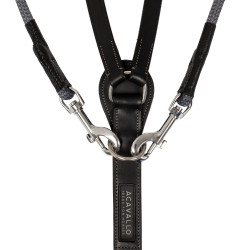 Chambon en cuir de veau italien et nylon Acavallo Noir Chambon en cuir de veau italien et nylon Acavallo Noir