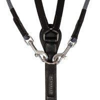 Kalfsleren en nylon chambon van Italiaans Acavallo Zwart