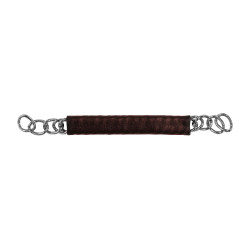 Chaine de gourmette recouverte de cuir Equestro Marron foncé