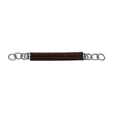 Chaine de gourmette recouverte de cuir Equestro Marron foncé