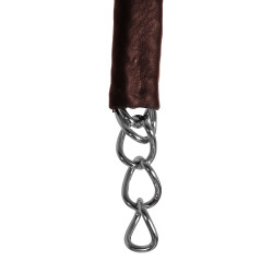 Chaine de gourmette recouverte de cuir Equestro Marron foncé