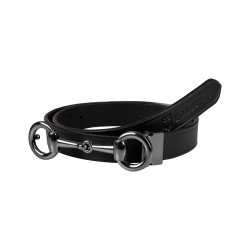 Ceinture femme avec boucle mors Equestro Noir / noir Ceinture femme avec boucle mors Equestro Noir / noir