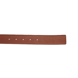 Ceinture en cuir lisse réversible avec boucle logo Equestro Or / noir-marron Ceinture en cuir lisse réversible avec boucle logo Equestro Or / noir-marron