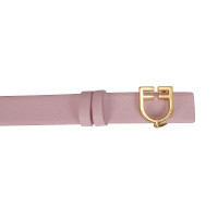 Omkeerbare gladde leren riem met Equestro-logogesp Or / rose-blanc