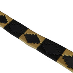 Leren riem met zuidwestmotief Equestro Zwart / beige / zwart