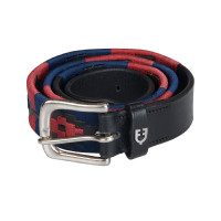 Ceinture en cuir avec motif sud-ouest Equestro Noir / beige / noir