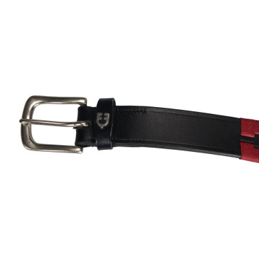Leren riem met zuidwestmotief Equestro Zwart / blauw / bordeaux Multicolor