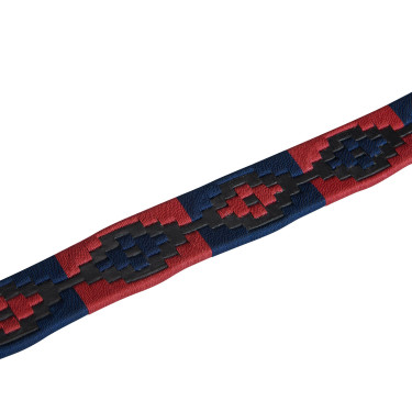 Ceinture en cuir avec motif sud-ouest Equestro Noir / bleu / bordeaux Multi-couleurs