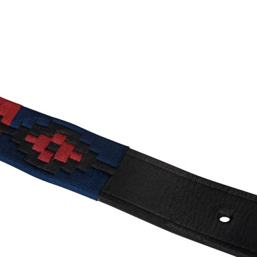 Ceinture en cuir avec motif sud-ouest Equestro Noir / bleu / bordeaux Multi-couleurs