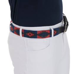 Leren riem met zuidwestmotief Equestro Zwart / blauw / bordeaux Multicolor