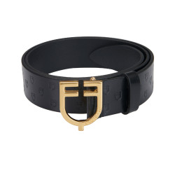 Leren riem met logo en Equestro logogesp. Leren riem met logo en Equestro logogesp.