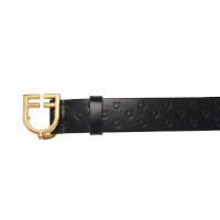 Leren riem met logo en Equestro logogesp. Goud / zwart