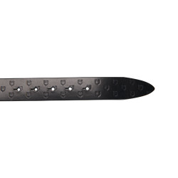 Ceinture en cuir avec logo et boucle logo Equestro Or / noir Ceinture en cuir avec logo et boucle logo Equestro Or / noir