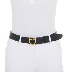 Leren riem met logo en Equestro logogesp. Leren riem met logo en Equestro logogesp.