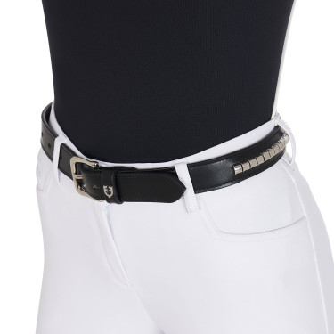 Ceinture en cuir avec clous argentés Equestro Ceinture en cuir avec clous argentés Equestro